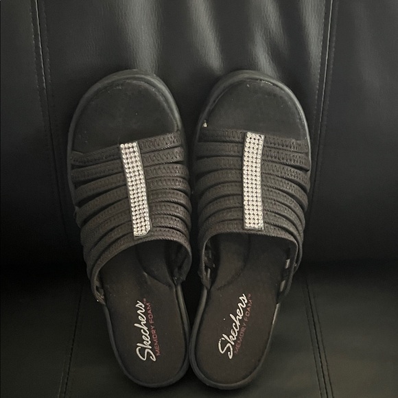 Skechers Black Sandals with Rhinestone Accent - Picture 1 of 1